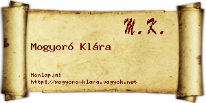 Mogyoró Klára névjegykártya