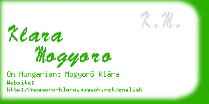 klara mogyoro business card